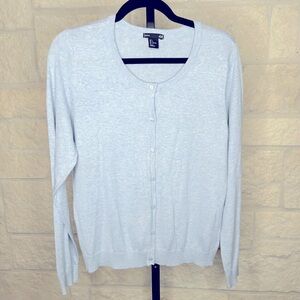 H&M Fine Knit Cardigan Sweater Size Large Long Sleeve Light Blue Versatile